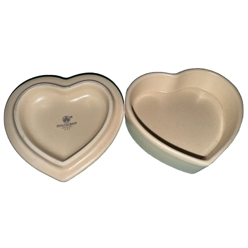 PFALTZGRAFF‎ Heart Shape Trinket Box Ivory Cream Floral Cassic Design